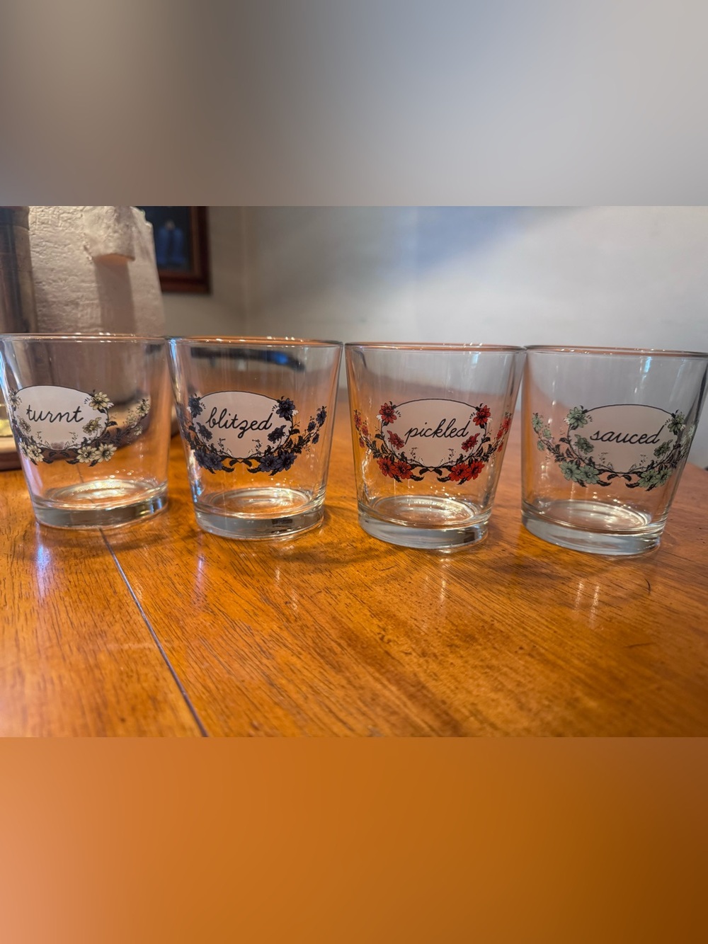 10oz Glass Tumblers with Floral Design